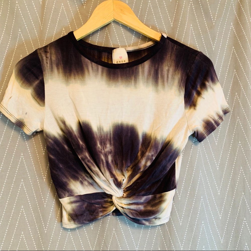 Black Tie Dye Crop